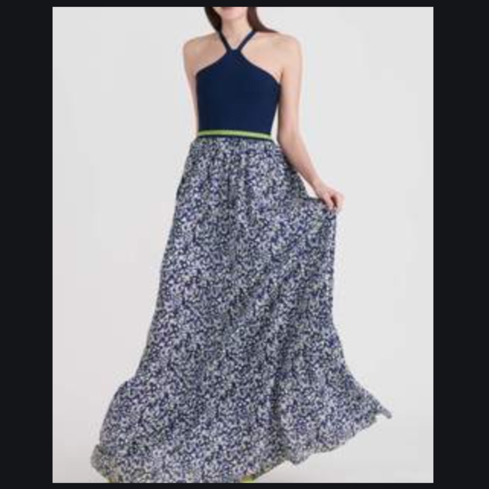 NWT $895 Tanya Taylor Fifi Mixed Media Maxi Dress